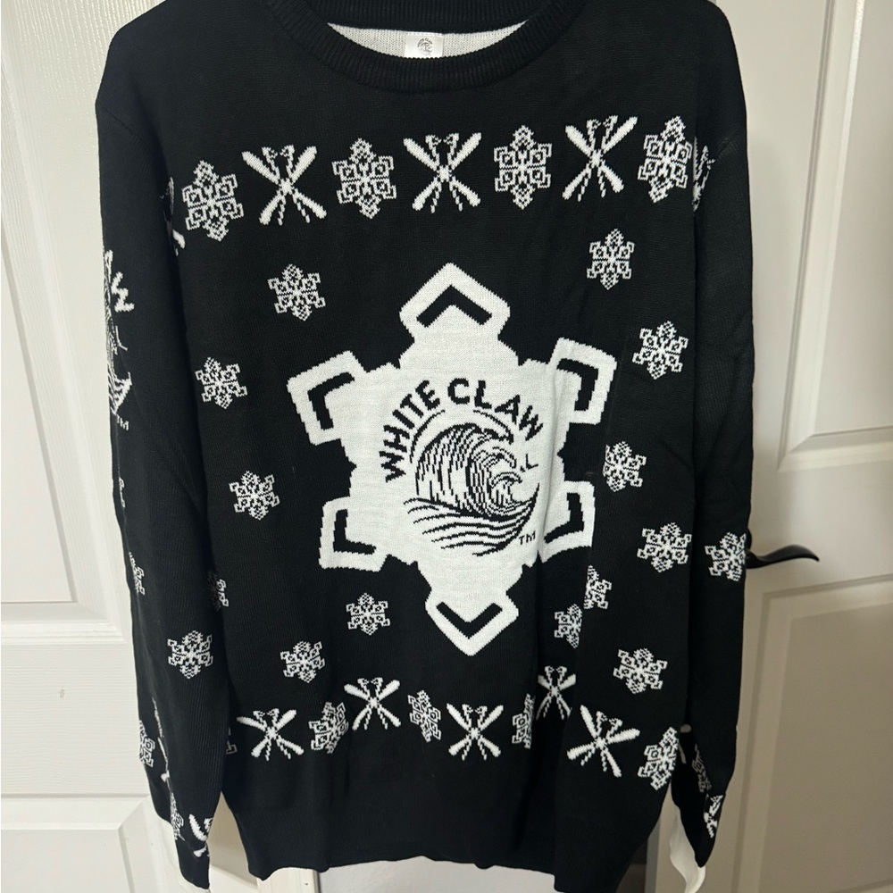 White Claw Knit Sweater - Logo Holiday Pullover